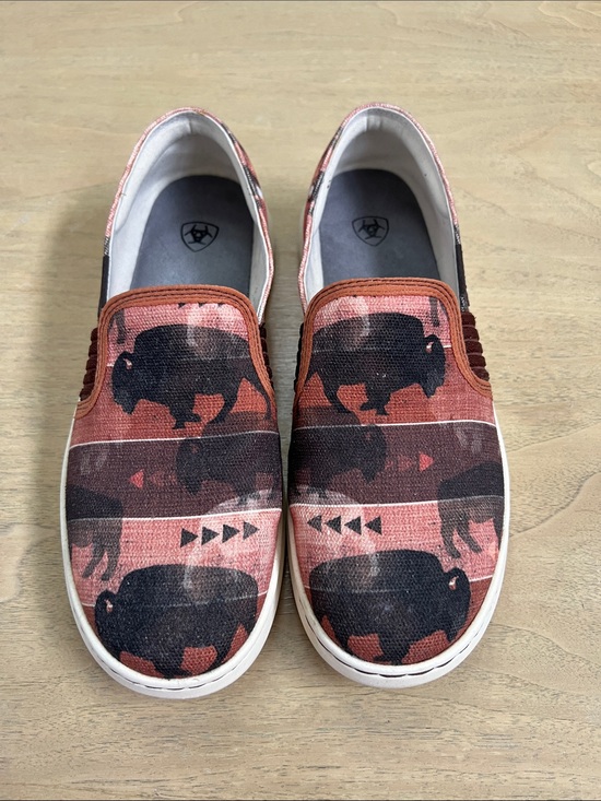 Ariat Shoes - Ariat Rust and Black Buffalo Print Slip-On Moccasins